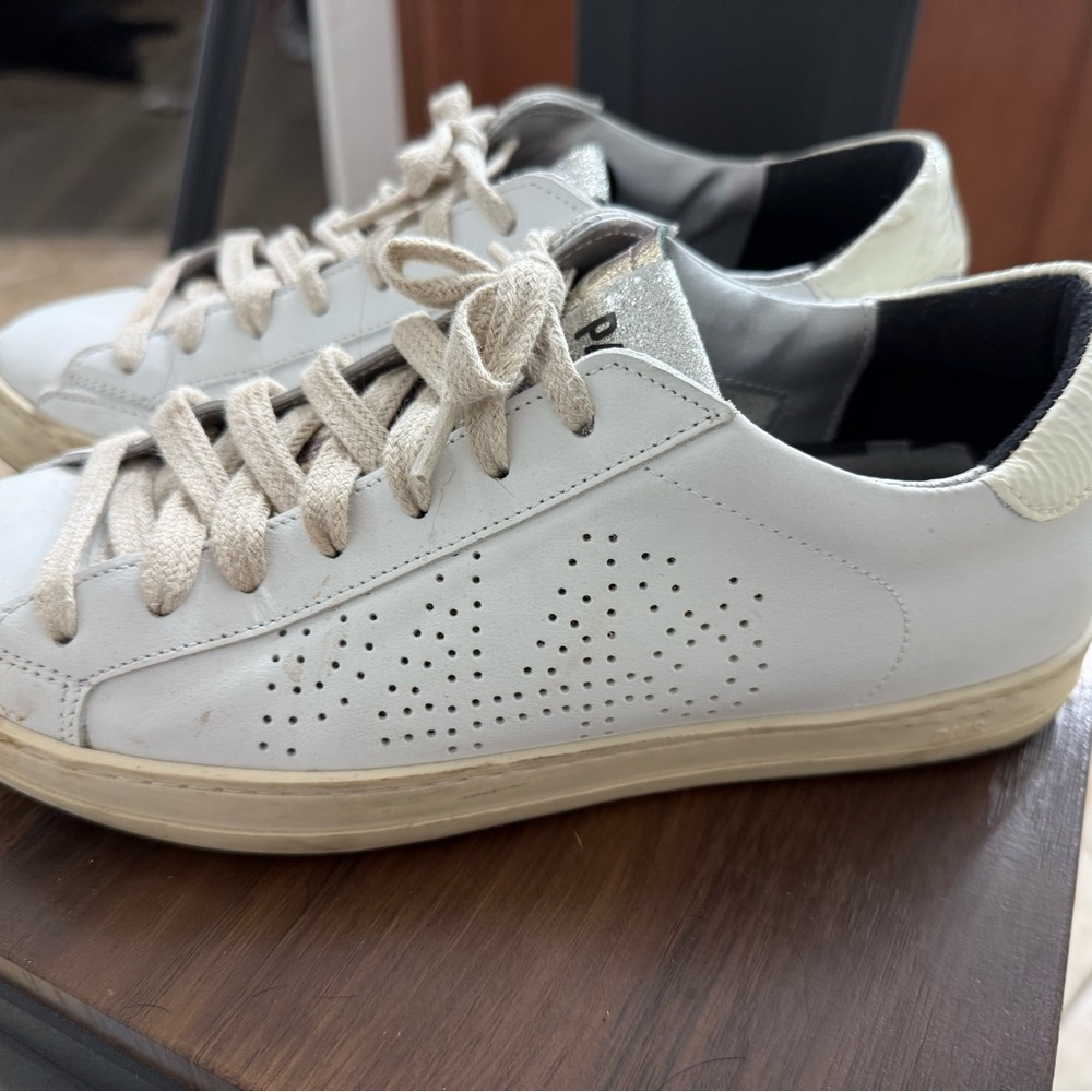 P448 Women's White and Cream Sneakers